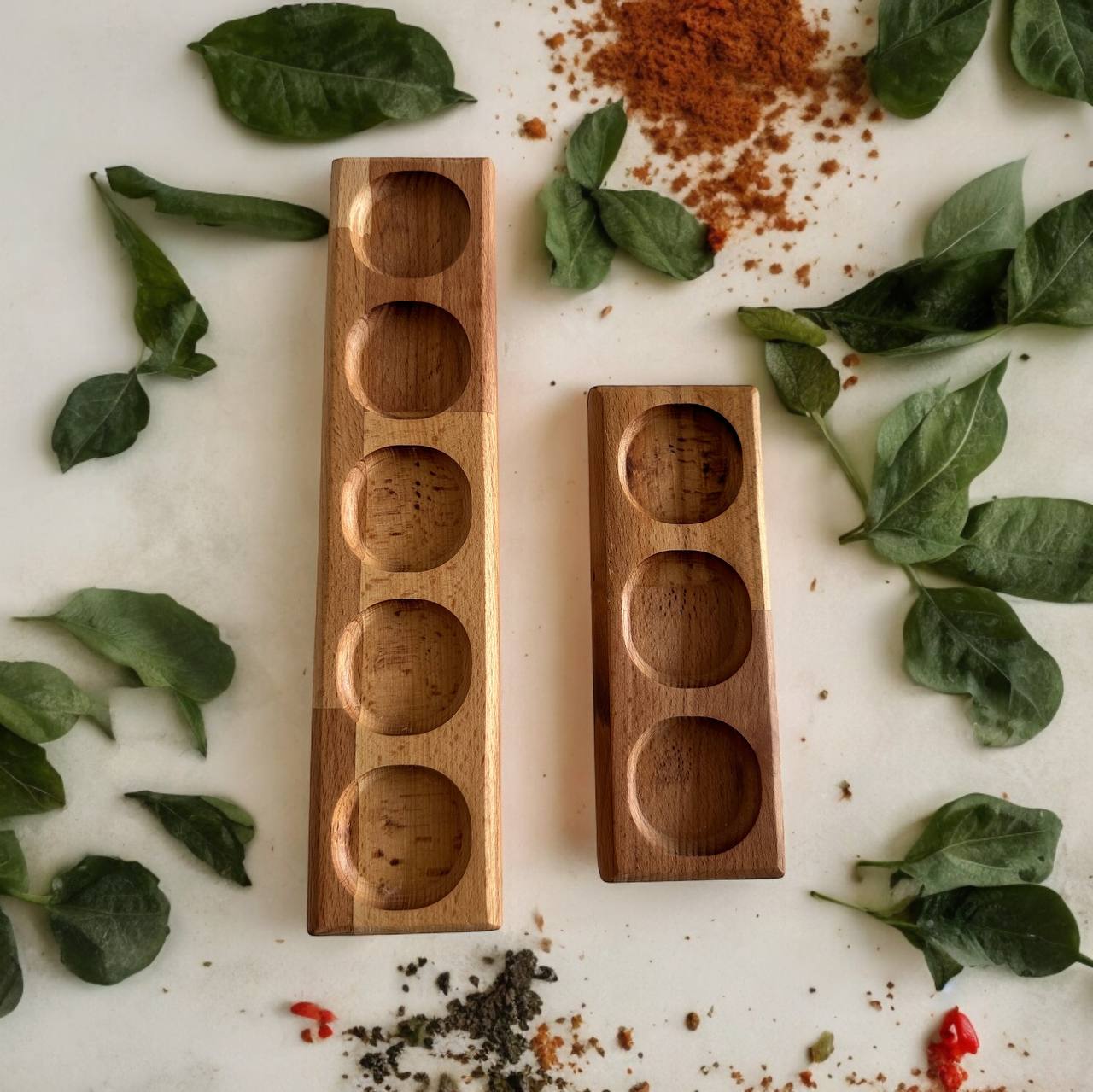 Wooden Beech 2 Sauce Set