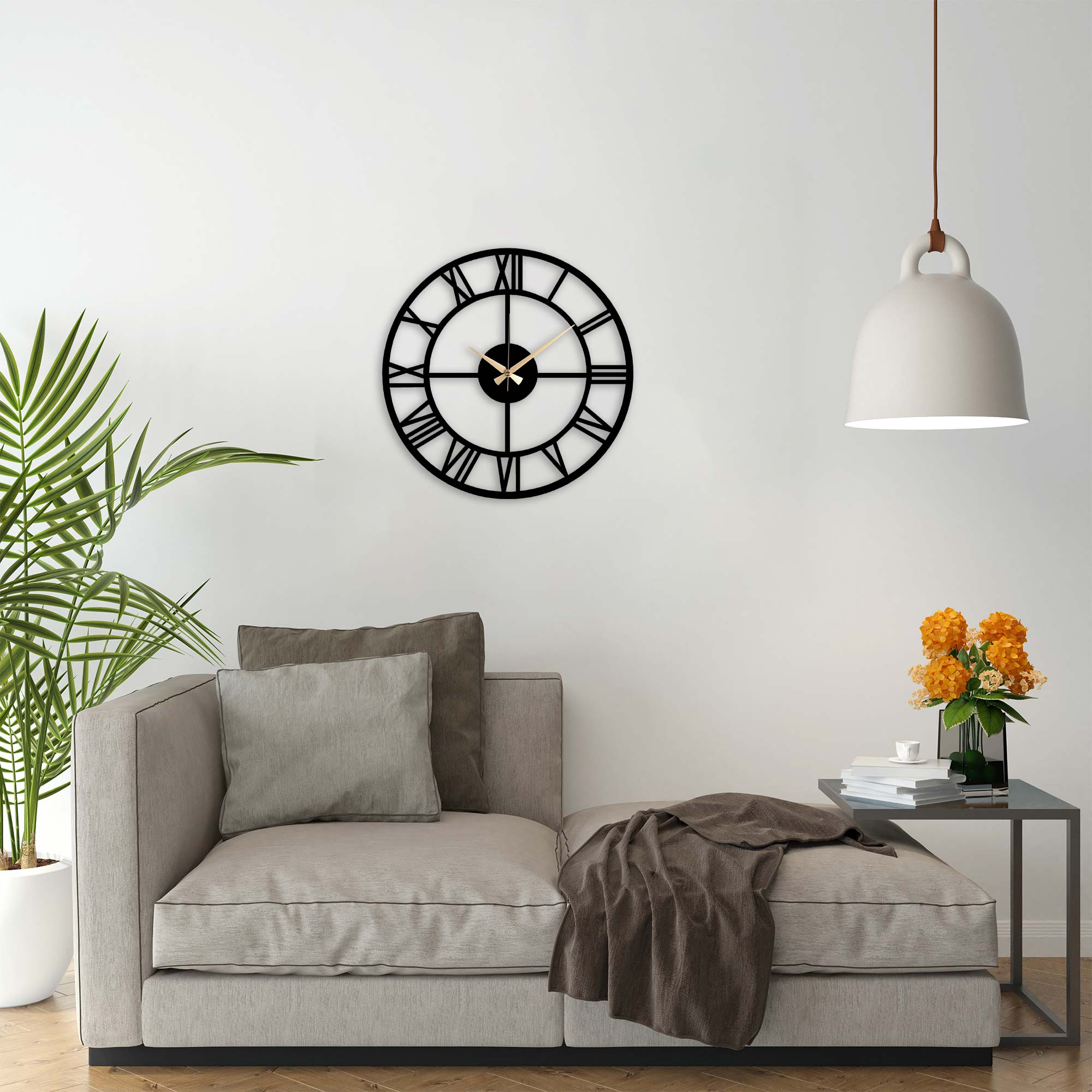 Metal Roman Number Wall Clock -5004 