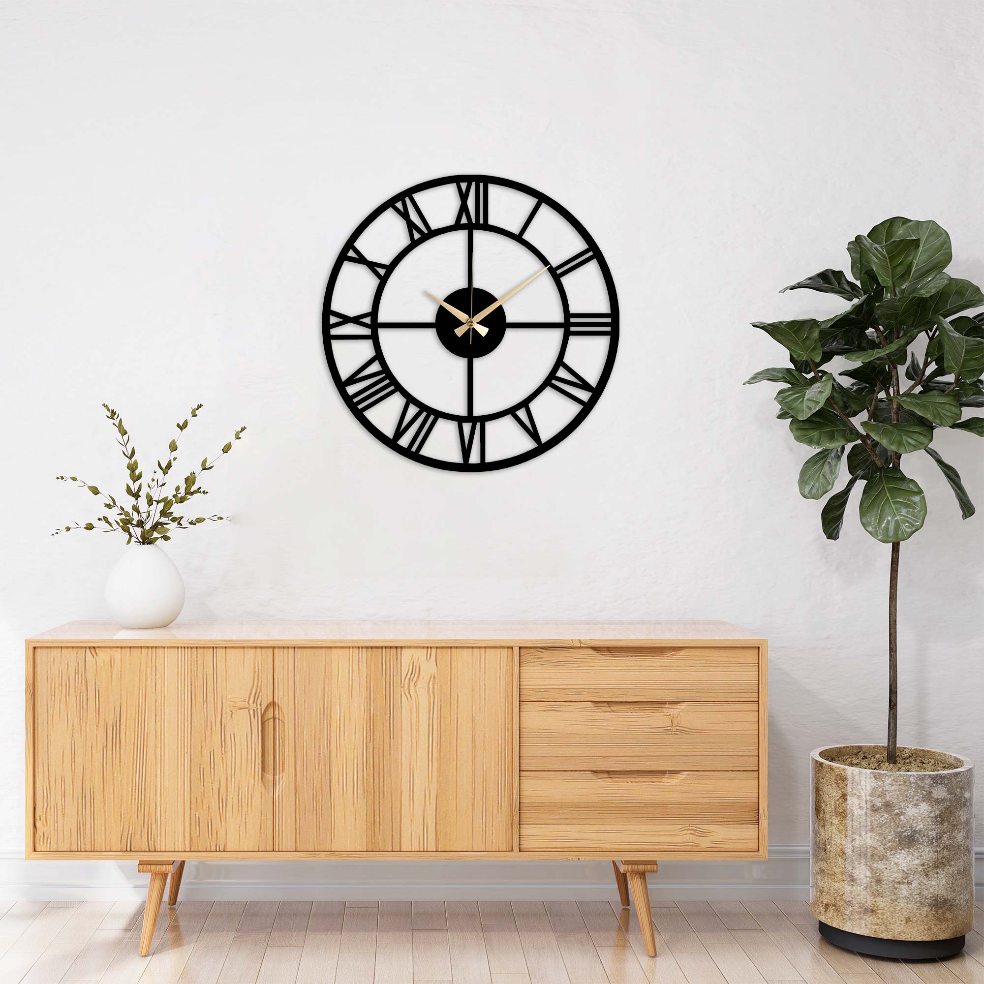 Metal Roman Number Wall Clock -5004 