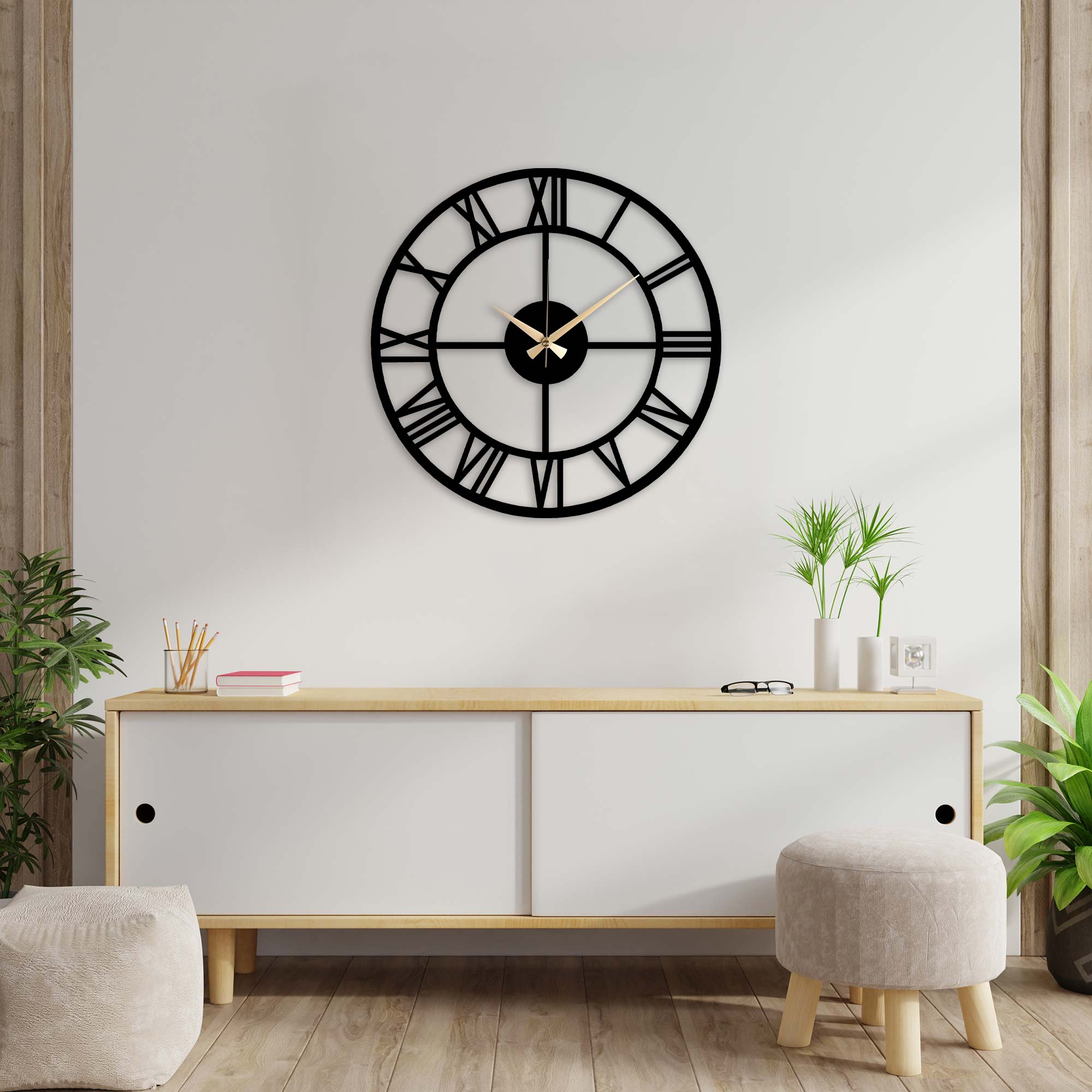 Metal Roman Number Wall Clock -5004 