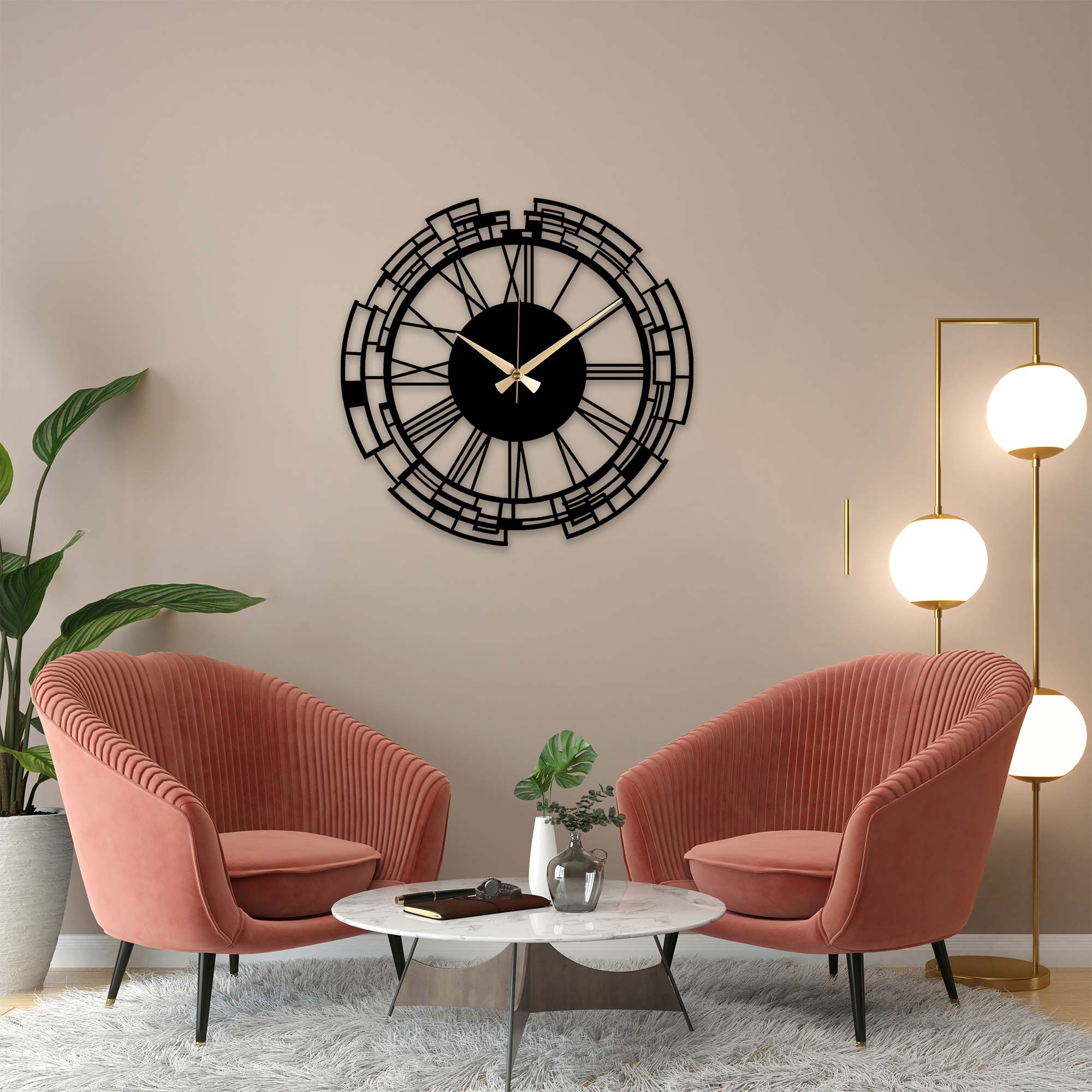 Helical Metal Wall Clock 