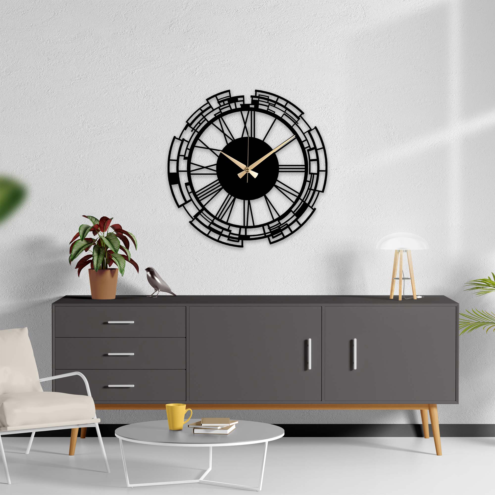 Helical Metal Wall Clock 