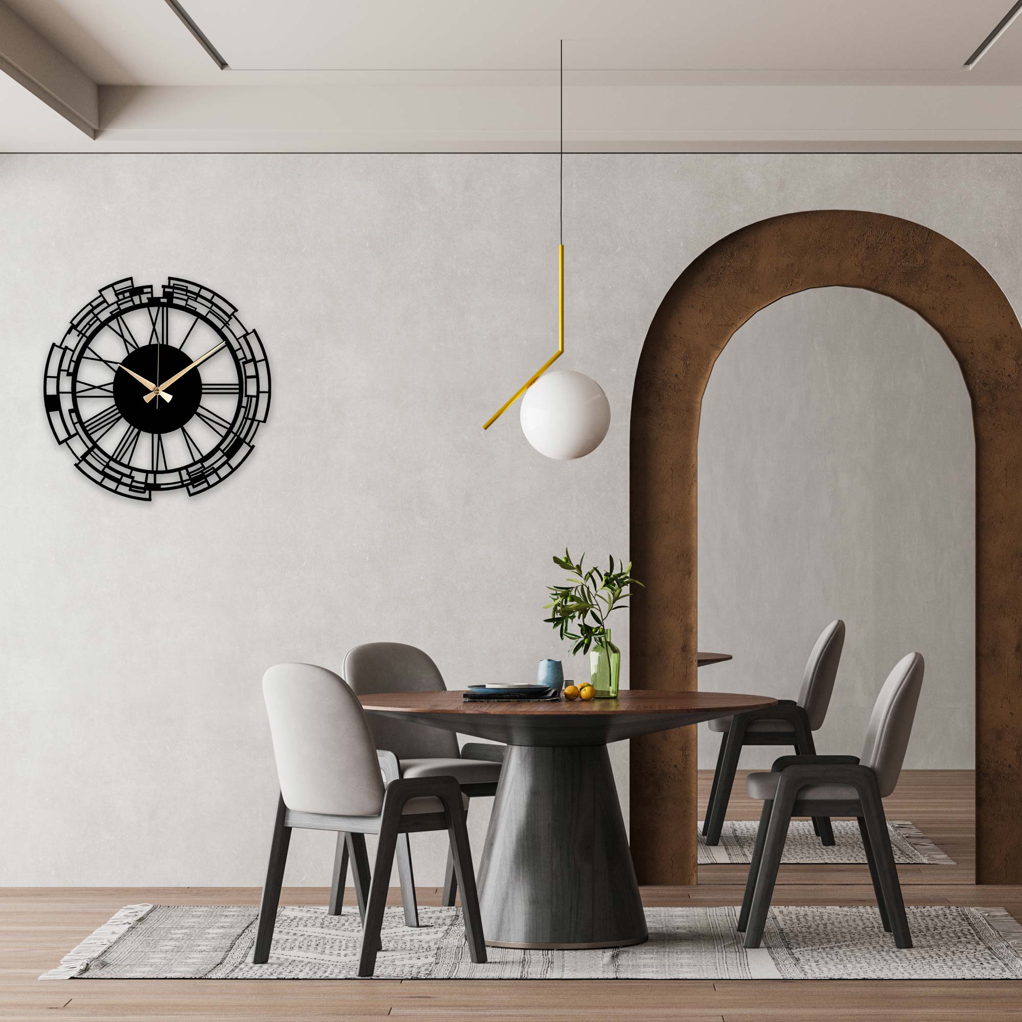 Helical Metal Wall Clock 