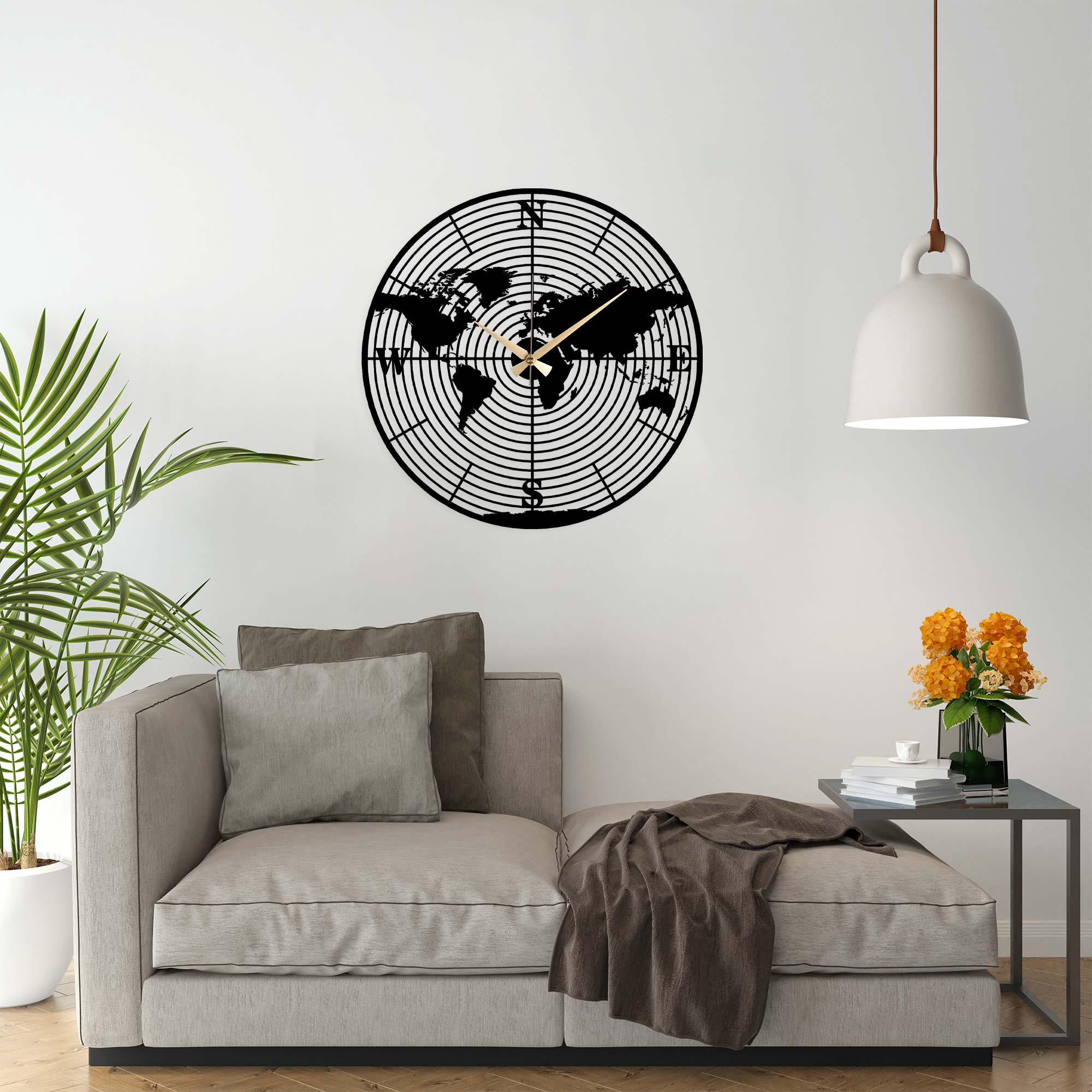 Ekvatoral Metal Wall Clock