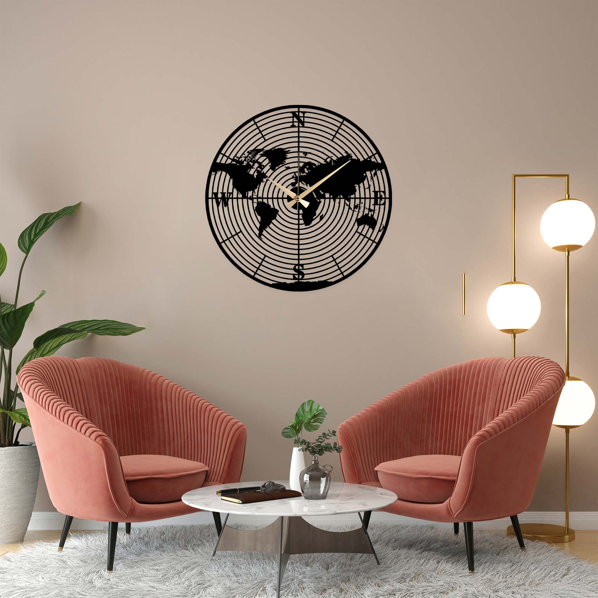 Ekvatoral Metal Wall Clock