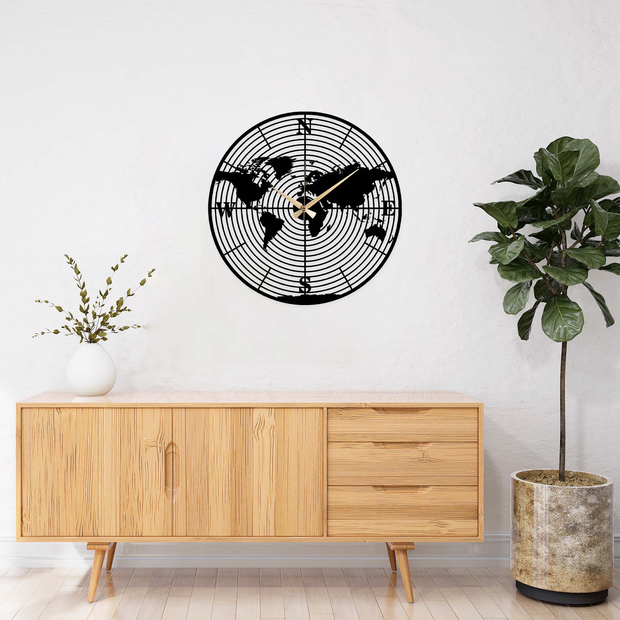 Ekvatoral Metal Wall Clock