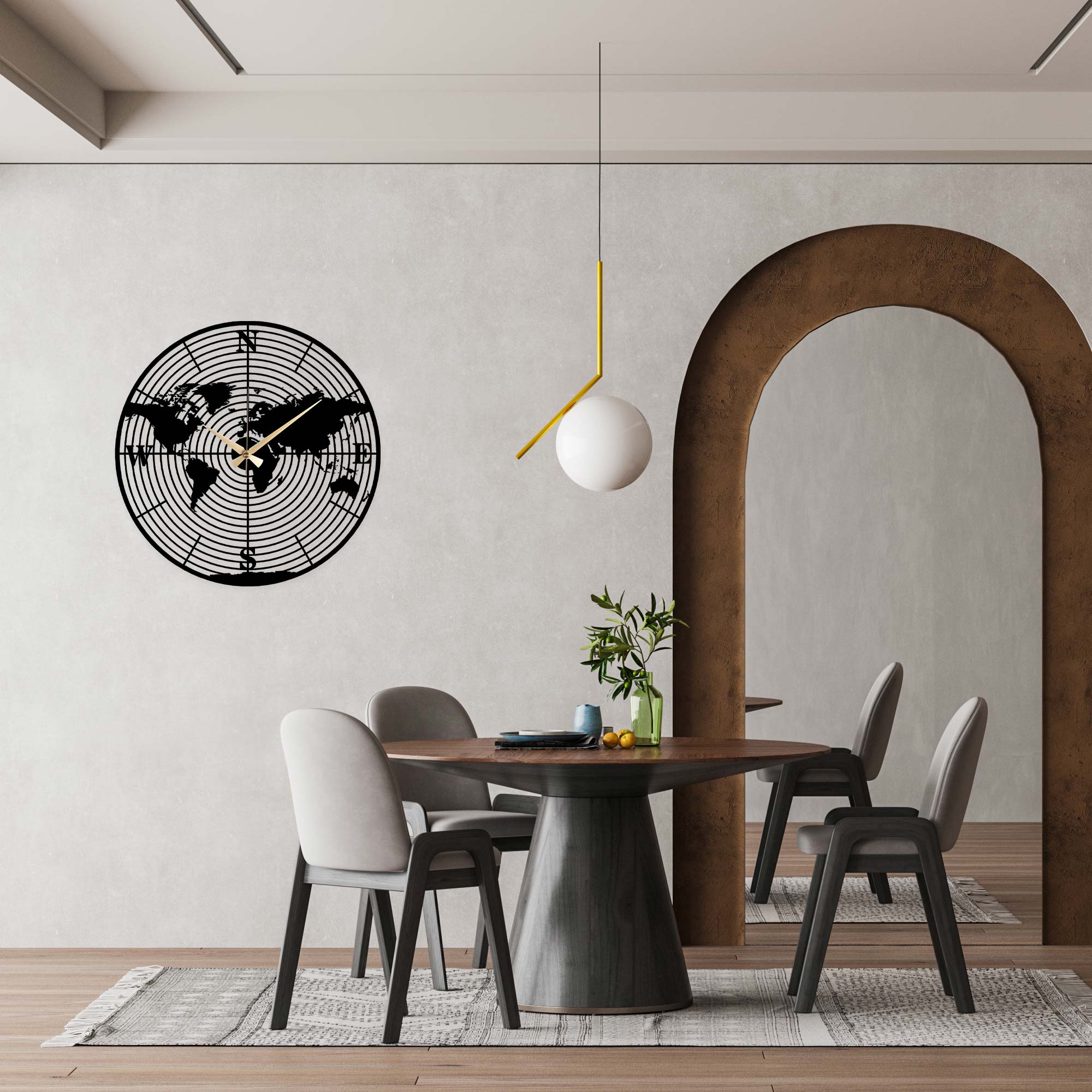 Ekvatoral Metal Wall Clock