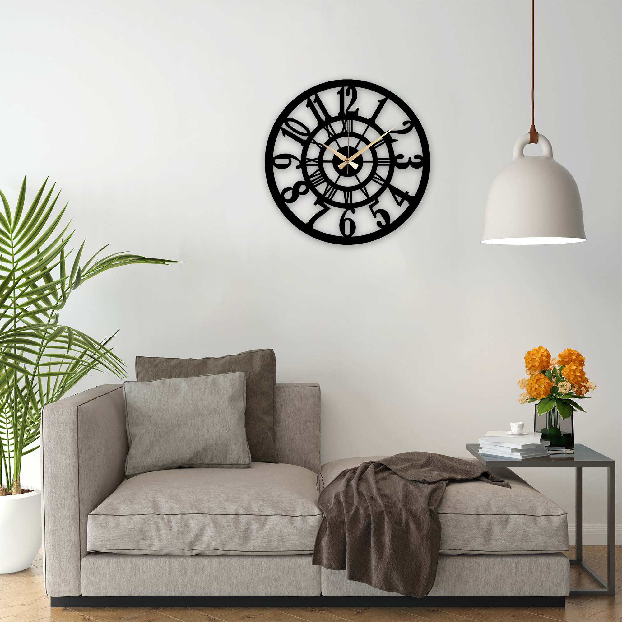 Classic Metal Wall Clock- 1017