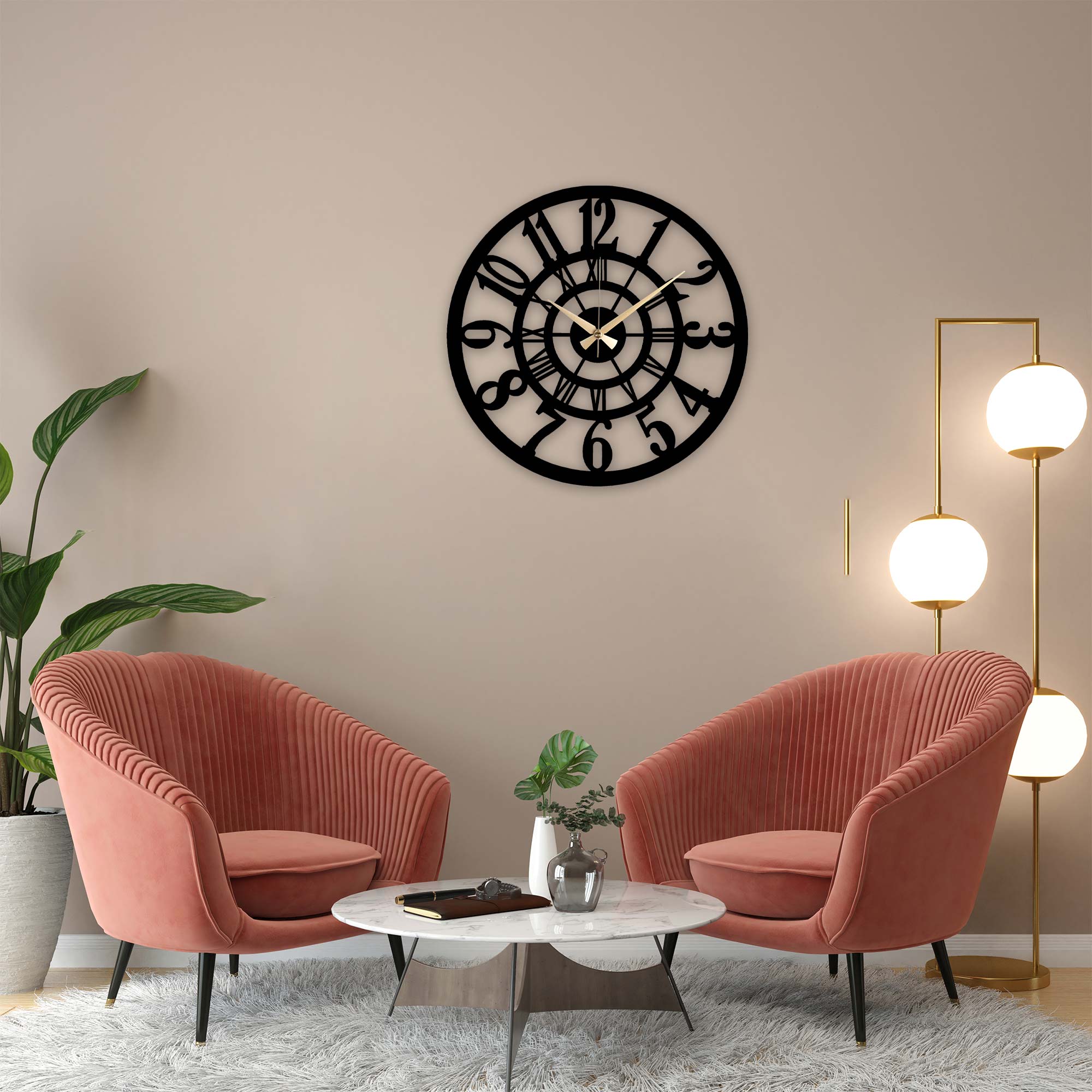 Classic Metal Wall Clock- 1017