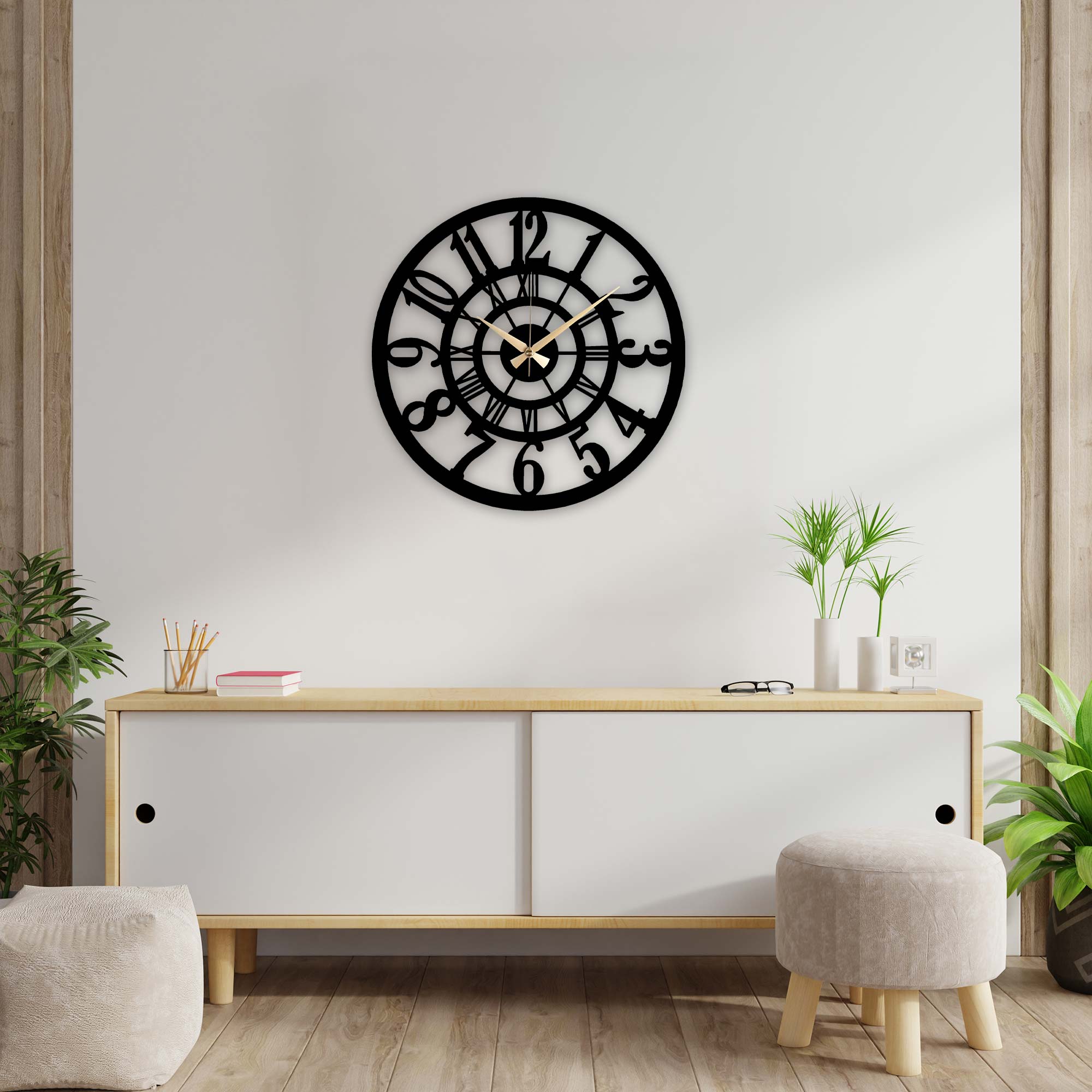 Classic Metal Wall Clock- 1017