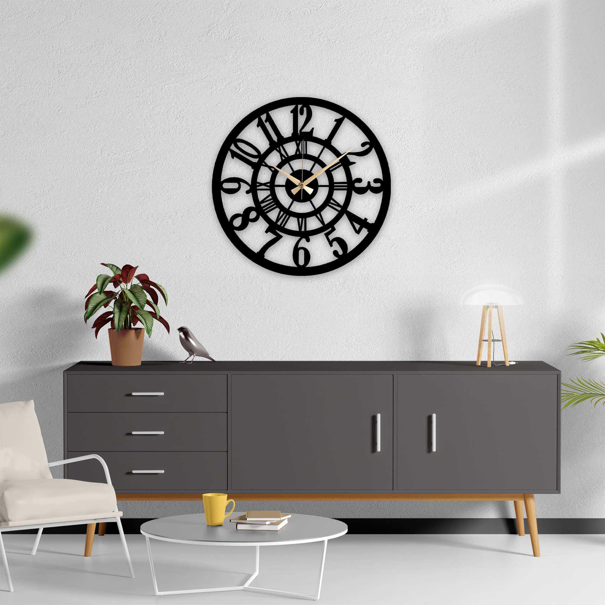 Classic Metal Wall Clock- 1017