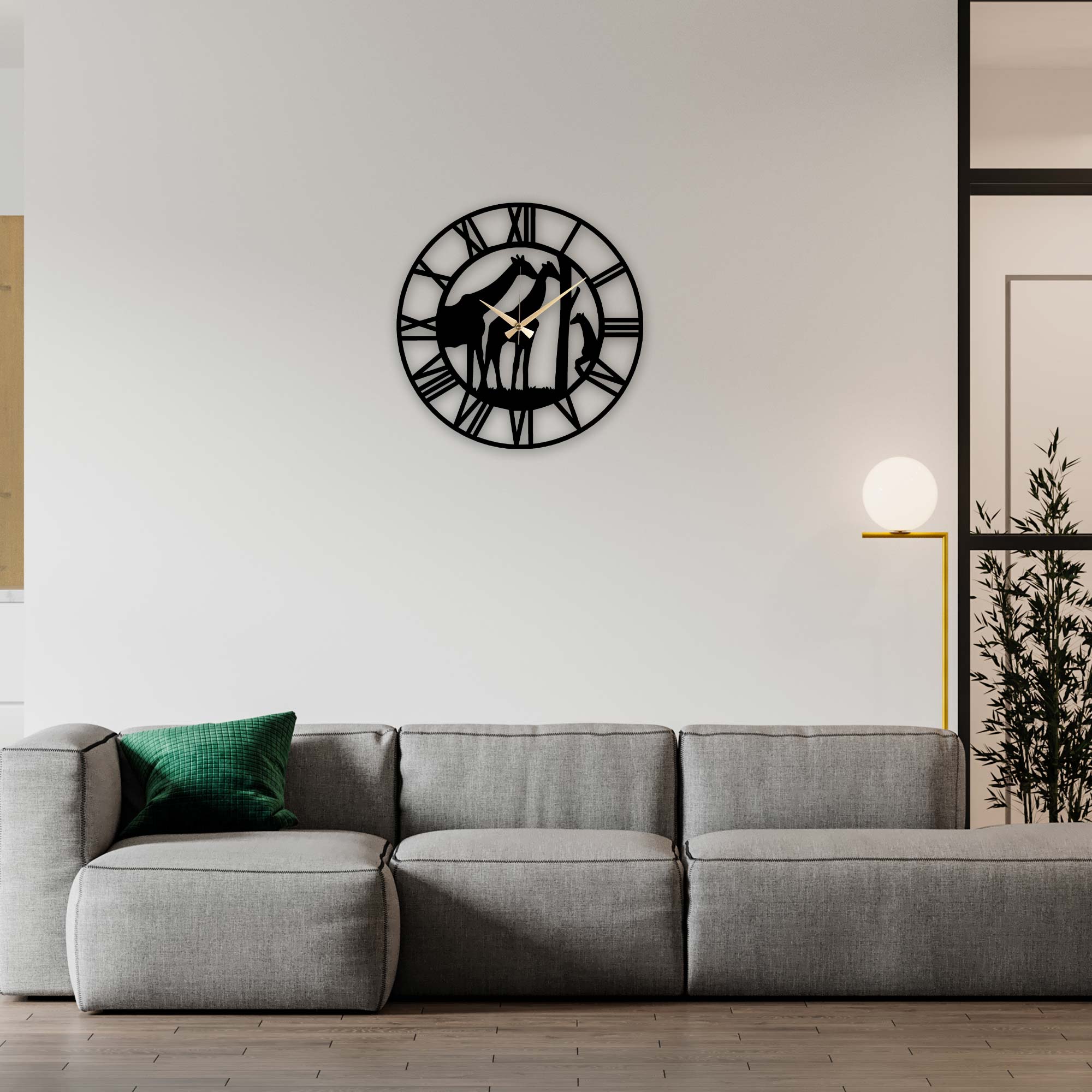 Giraffe Figured Metal Wall Clock