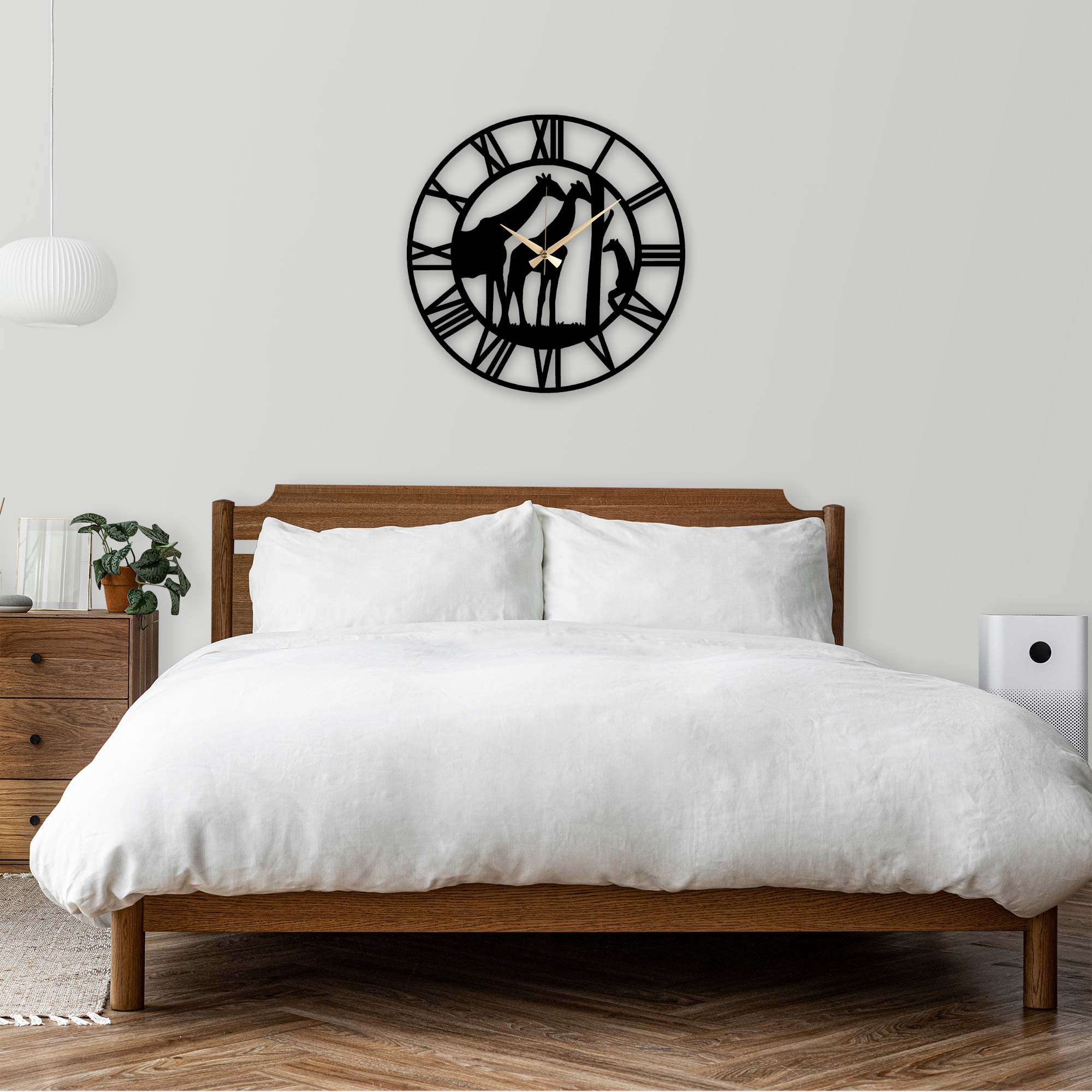 Giraffe Figured Metal Wall Clock