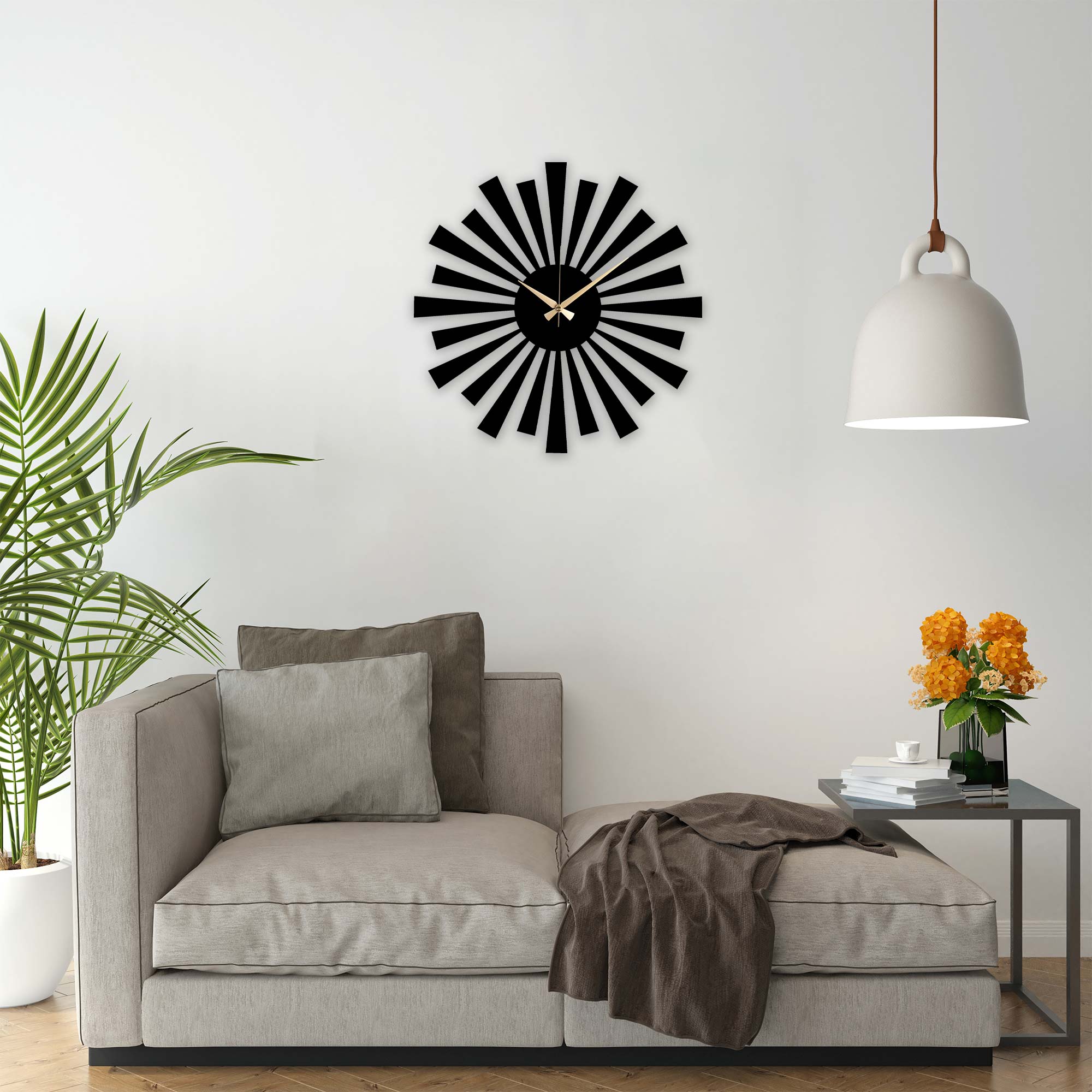 Sun Metal Wall Clock