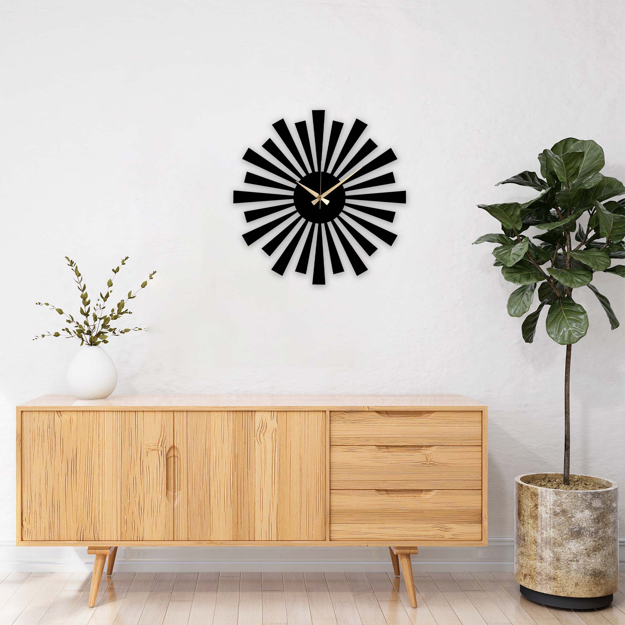 Sun Metal Wall Clock