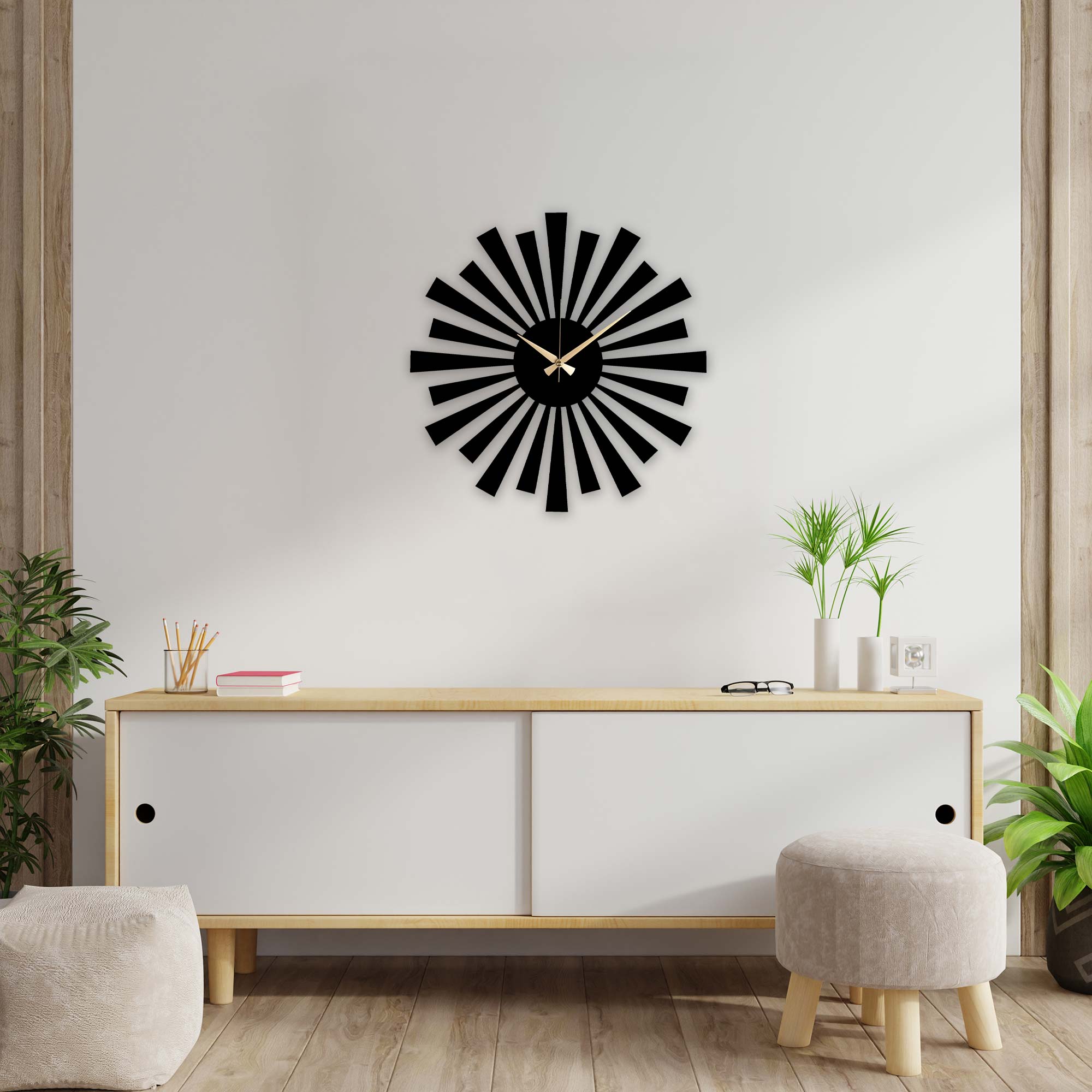 Sun Metal Wall Clock