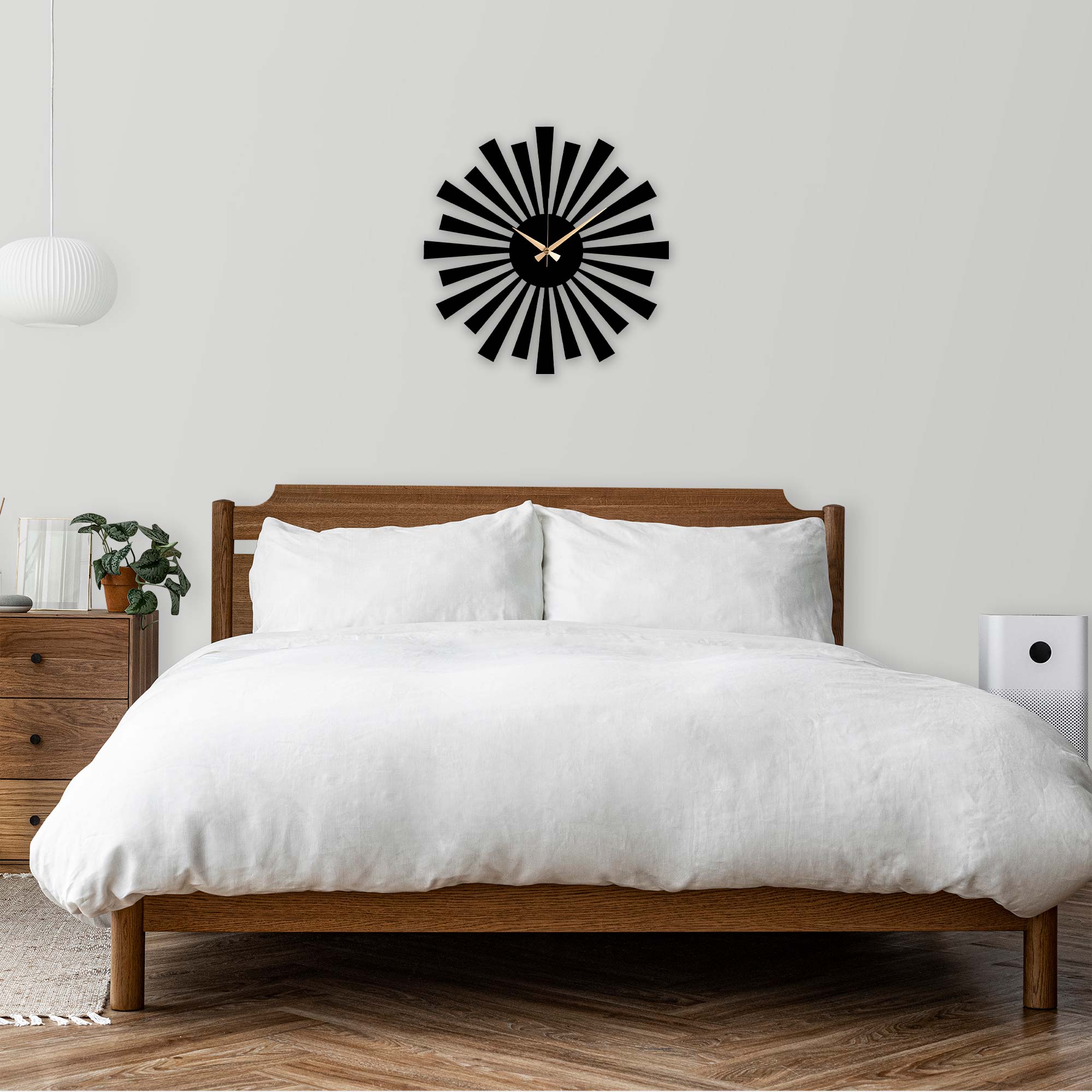 Sun Metal Wall Clock